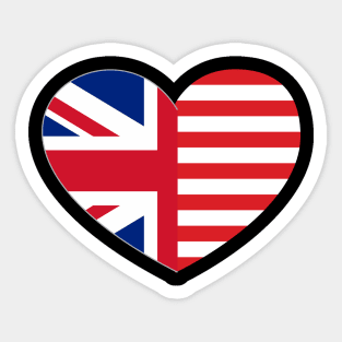 Usa and Uk heart flag, united state, united kingdom Sticker